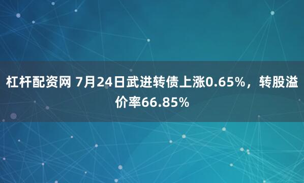 杠杆配资网 7月24日武进转债上涨0.65%，转股溢价率66.85%